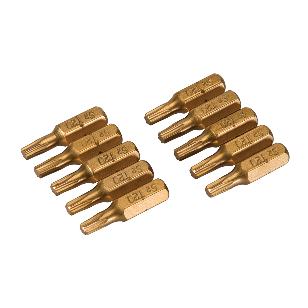 T20 Gold Screwdriver Bits 10pk - T20