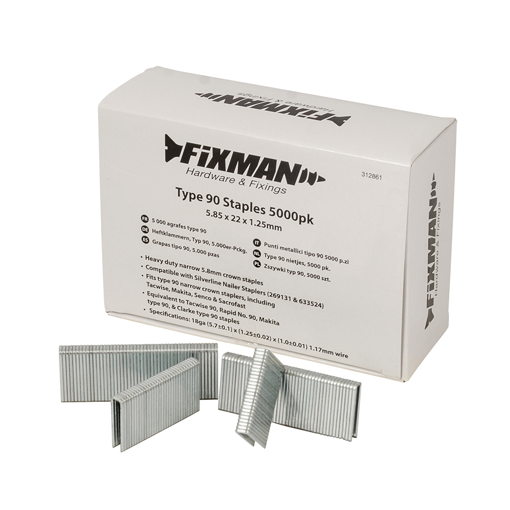 Type 90 Staples 5000pk - 5.80 x 22 x 1.25mm