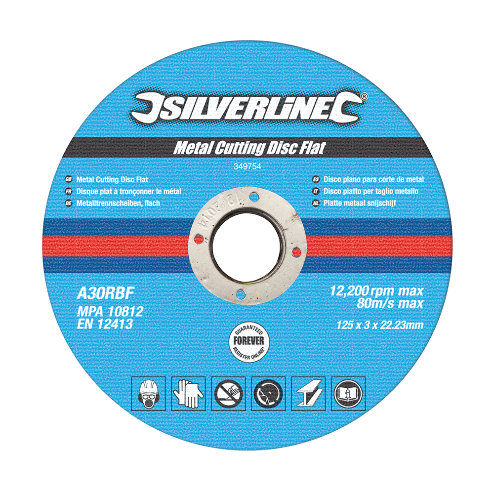 Metal Cutting Discs Flat 10pk - 125 x 3 x 22.23mm