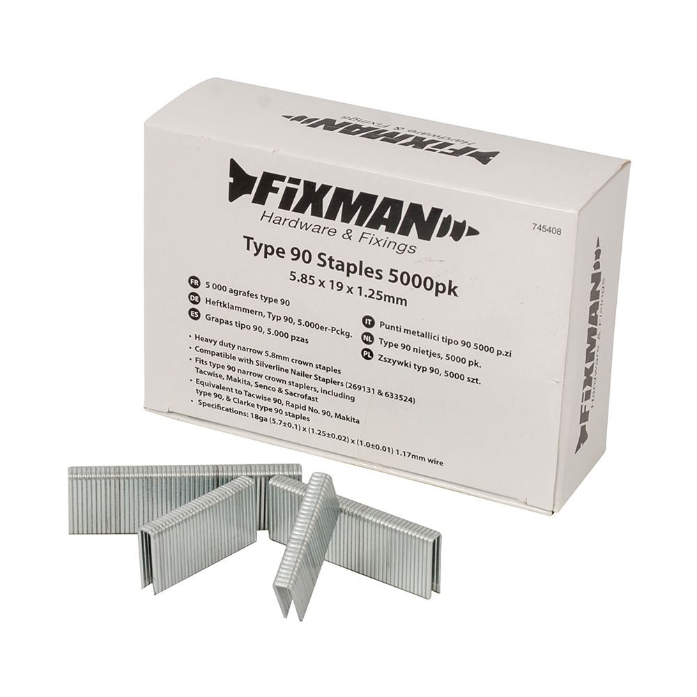 Type 90 Staples 5000pk - 5.80 x 19 x 1.25mm