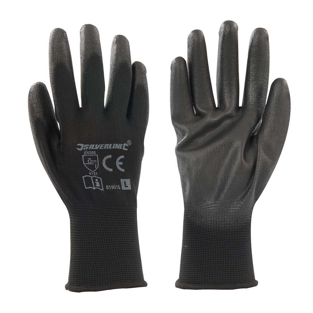 Black PU Palm Gloves - L 9