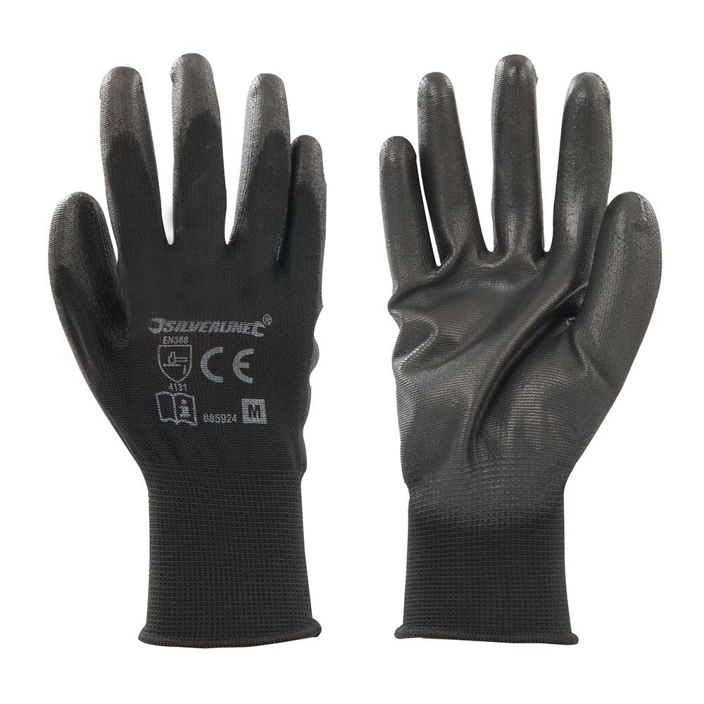 Black PU Palm Gloves - M 8