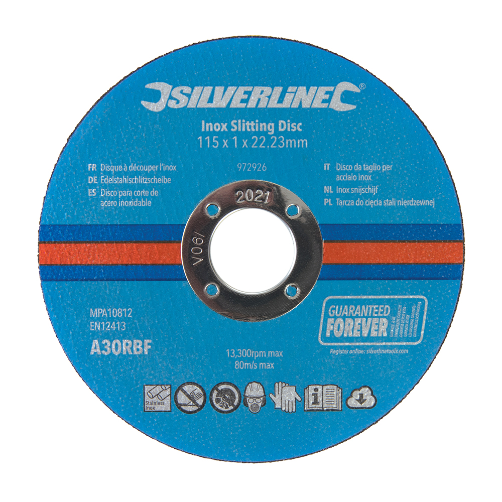 Inox Slitting Discs 10pk - 115 x 1 x 22.23mm