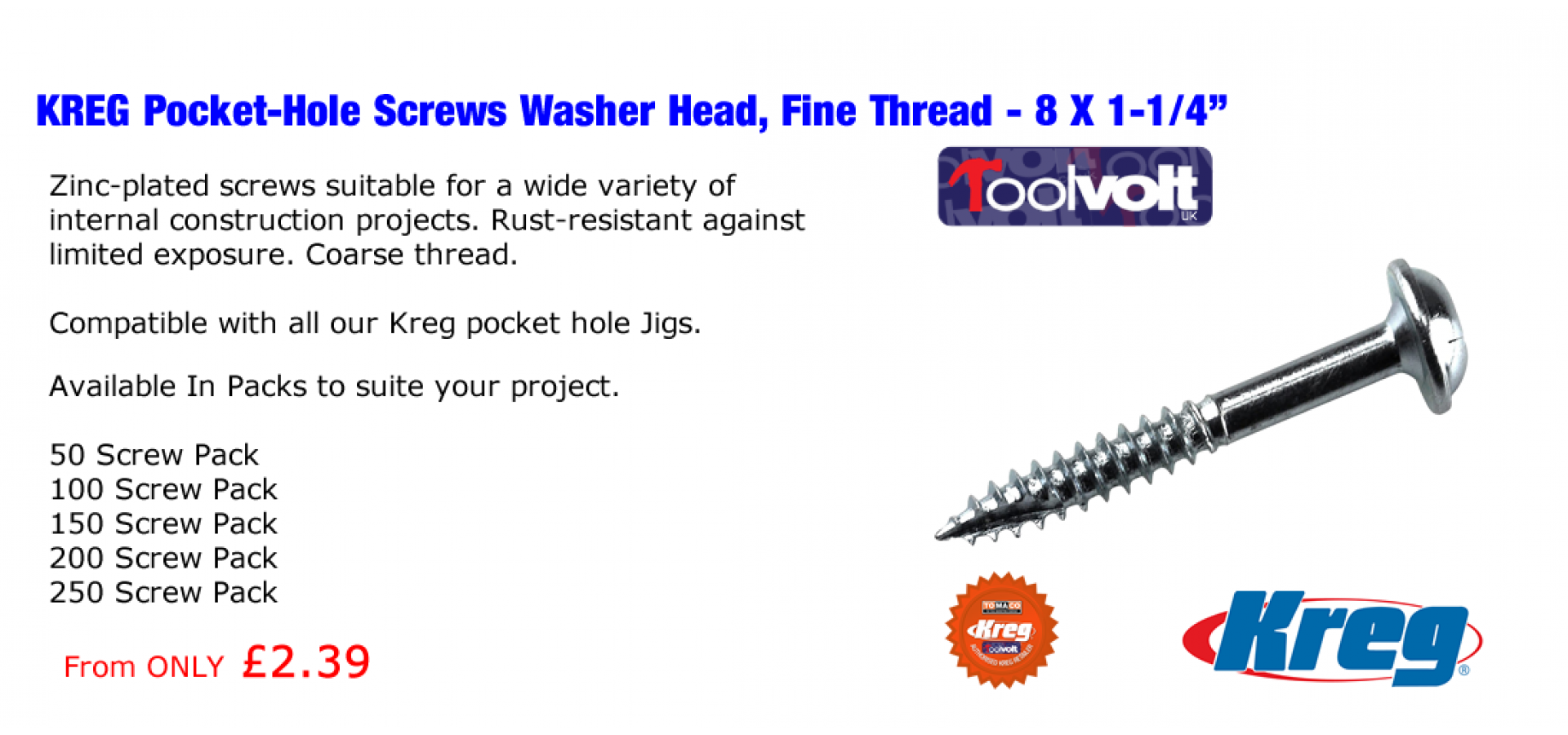 Kreg Fine Screws