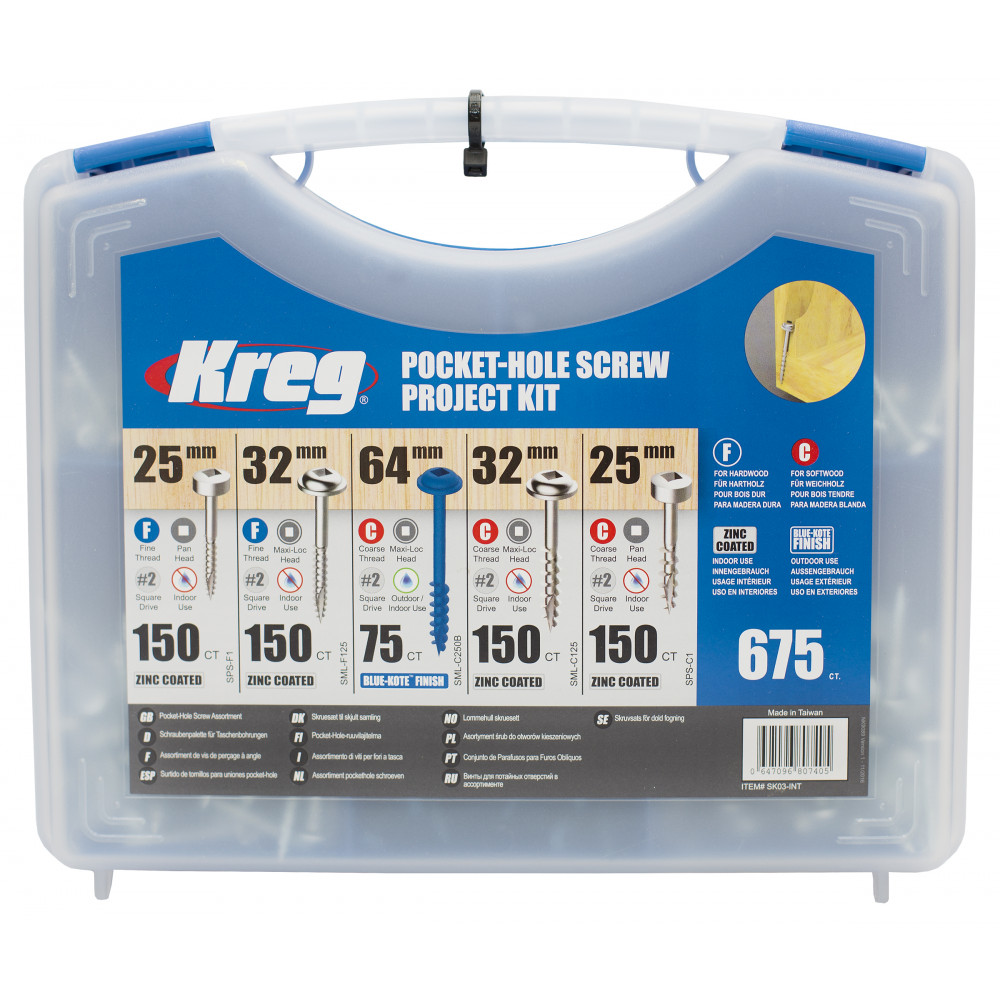 Kreg Pocket-Hole Screw Kit 675pce - SK03