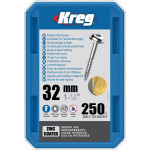 Kreg Zinc 32mm Pocket-Hole Screws Washer Head Fine - No.7 x 1-1/4" 250pk